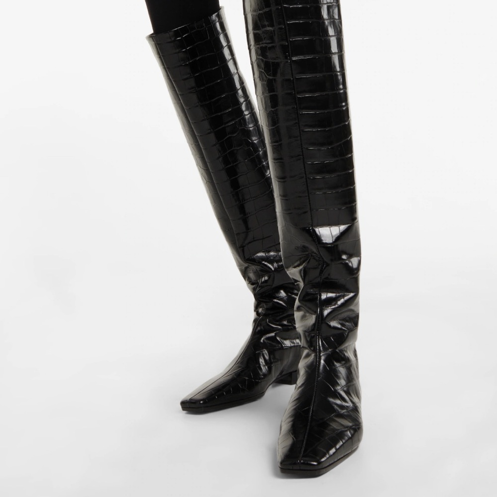 TOTEME over the knee croc boots